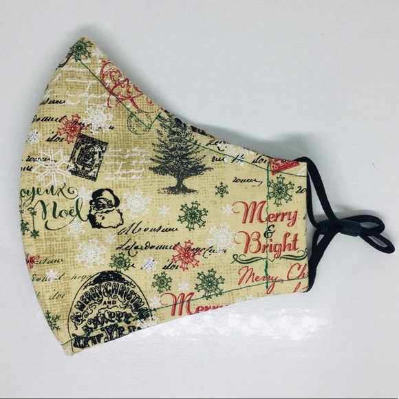 SANTA CLAUS FARMS 100% COTTON 3-LAYER MASK+LANYARD - Picture 2 of 9